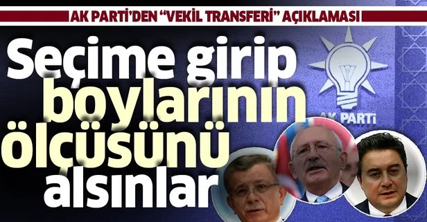 Turan’dan flaş vekil transferi açıklaması