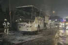 Esenler’de yolcu otobüsü alevlere teslim oldu