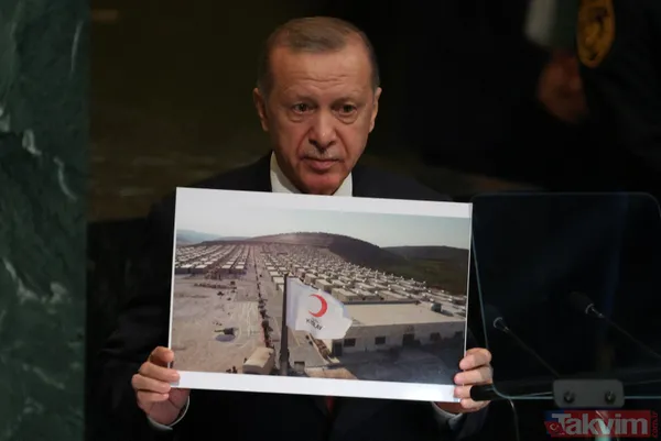 Başkan Erdoğan BM kürsüsünden karelerle gösterdi... Bebek katili Yunanistan - 4