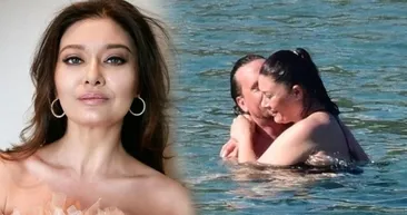 Nurgül Yeşilçay ve sevgilisi Necati Kocabay denizde aşka geldi öpücüklere boğdu! Nurgül Yeşilçay sevgilisiyle dudak dudağa...