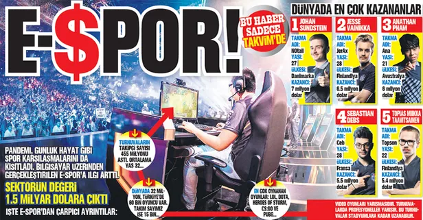 E-Spora ilgi arttı! Sektörün değeri 1.5 milyar dolara çıktı...