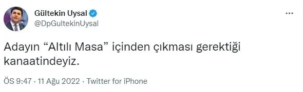 masa-karisacak-6linin-kucuk-ortagi-gultekin-uysaldan-adaylik-cikisi-masadan-biri-1660291715688.jpg Masa karışacak! 6'lının küçük ortağı Gültekin Uysal'dan 'adaylık' çıkışı! "Masadan biri..."-4