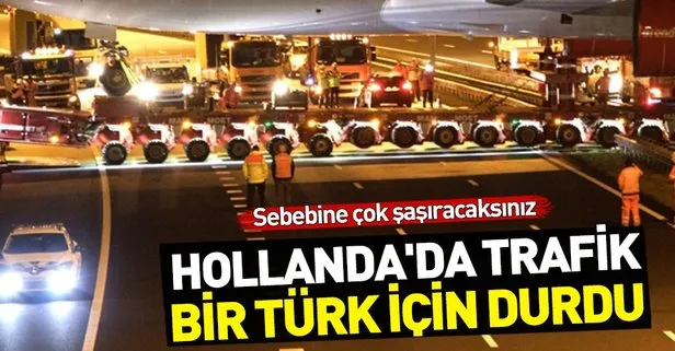 Türk iş adamının otelin bahçesine koyacağı uçak otoyoldan geçti
