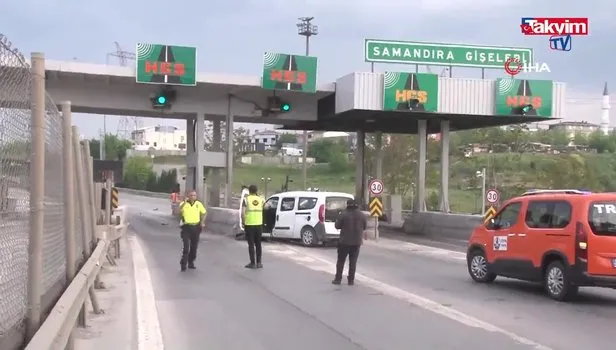Kartal'da kararsız sürücü beton bariyerlere girdi! Araç hurdaya döndü: 2 yaralı