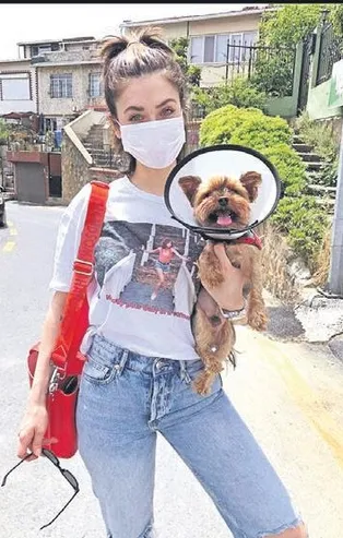 Fulya Zenginer ve köpeği Tarçın'dan gülümseten poz