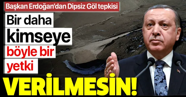 Başkan Erdoğan'dan Dipsiz Göl tepkisi: Bir daha da kimseye...
