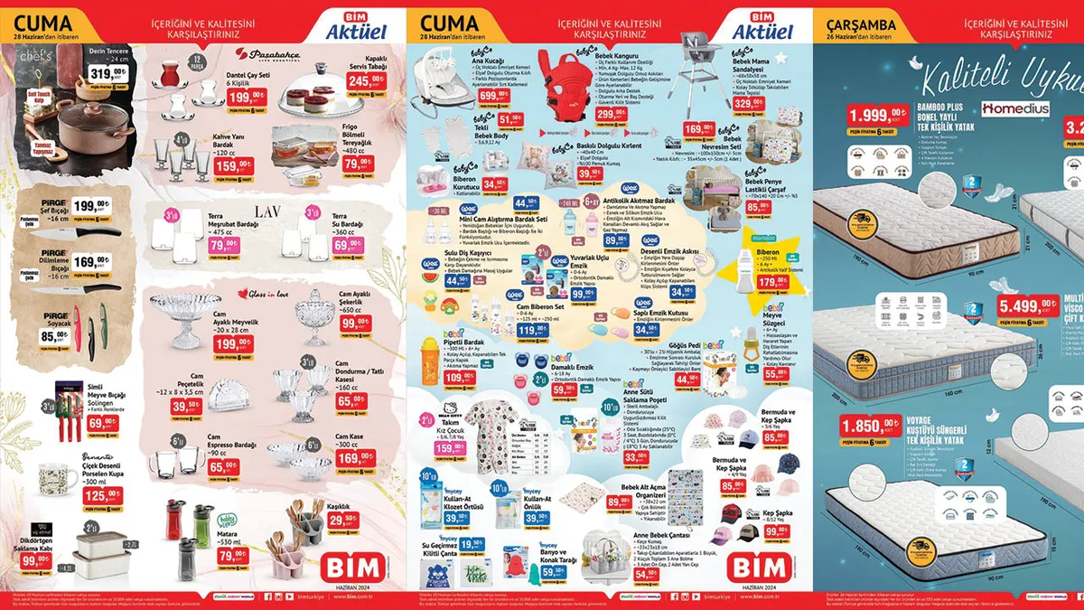 Hamileler, ve çocuklulara indirim! BİM AKTÜEL CUMA 2024: Yatak 1.999 TL, kaşar peynir 199 TL, mini hurç  55 TL, bebek malzemeleri..