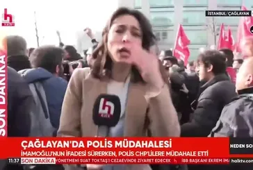 Halk TV muhabirinden ‘biber gazı’ oyunu!