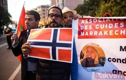 Teröristlerin tecavüz edip öldürdüğü Maren Ueland ve Louisa Vesterager Jespersen için protesto