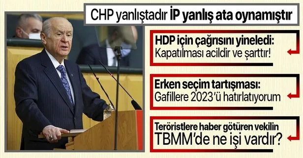 MHP lideri Devlet Bahçeli’den son dakika açıklaması: HDP’nin kapatılması acildir, şarttır!