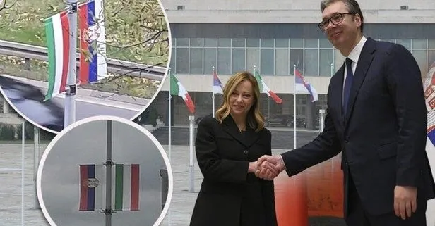 Sırbistan Cumhurbaşkanı Aleksandar Vuçiç’ten İtalya Başbakanı Giorgia Meloni’ye bayraklı karşılama! Tek bir sorun var: Ülkeleri karıştırdılar