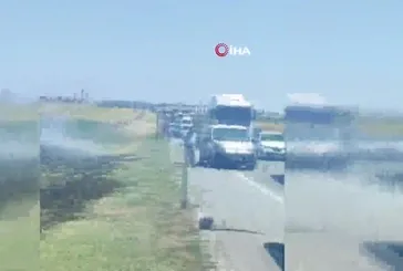 Lüleburgaz’da D-100 karayolunda tır yangını!