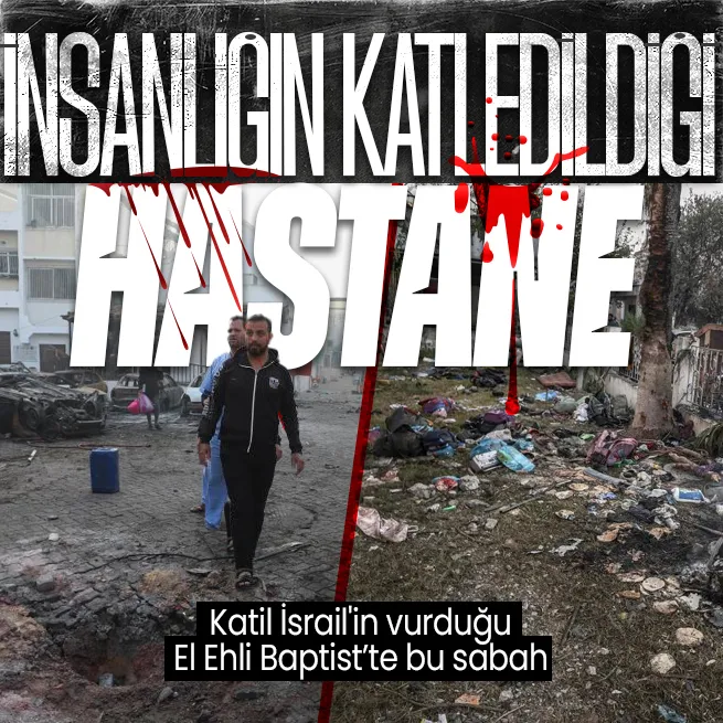 İsrailin vurduğu ve 500 kişiye mezar olan Gazzedeki El-Ehli Baptist Hastanesinin son hali!