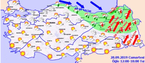 Meteoroloji'den son dakika hava durumu uyarısı! 20 kentte sağanak var! 28 Eylül hava durumu-1