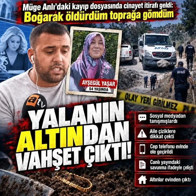 Müge Anlı’daki kayıp dosyasında cinayet itirafı: Tamer Kahveci çözüldü, Ayşegül Yaşar elleri bağlı halde bulundu