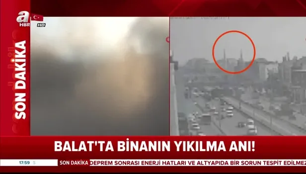 İstanbul depremi sonrası Balat'ta binanın yıkılma anı kamerada - Video