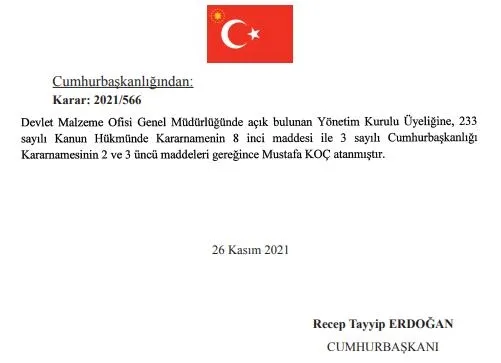 Başkan Erdoğan'ın atama kararları Resmi Gazete'de!-10