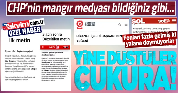 CHP yandaşı 'mangır medya' yine yalan çukuruna düştü! "Diyanet İşleri Başkanı'nın Tuğgeneral yeğeni" iftirası ellerinde patladı