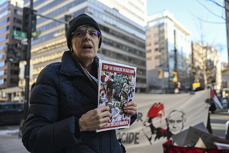 ABD Dışişleri Bakanı Antony Blinken'a Gazze protestosu (Fotoğraf: AA)