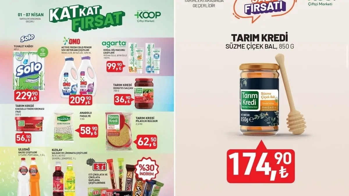 Tarım Kredi Market 1-7 Nisan 2025 kataloğu | 22 üründe kat kat fırsat yağacak: 40’lı tuvalet kağıdı 229 TL’ye düştü