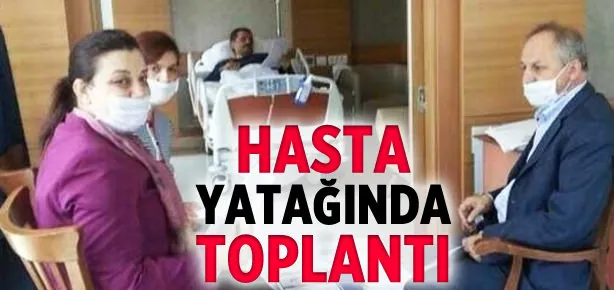 Hasta yatağında toplantı