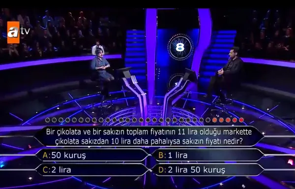 Kim Milyoner Olmak İster 785. son bölüme damga vuran matematik sorusu!-2