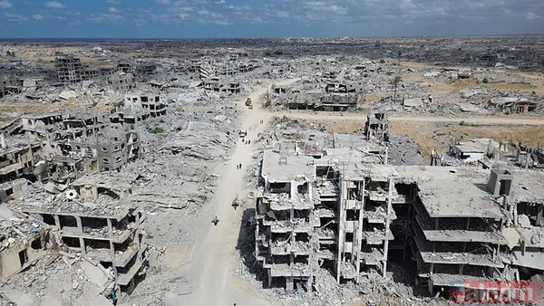 Ateşkesin ardından yıkım havadan görüntülendi! İşte Han Yunus'un son hali... - 2