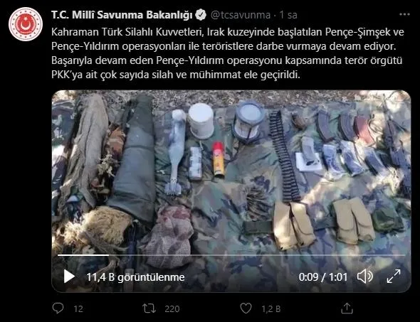 SON DAKİKA: Terör örgütü PKK'ya bir darbe daha! Çok sayıda silah ve mühimmat ele geçirildi-1