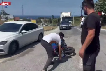 Yalova’da otomobil motosiklete çarptı!