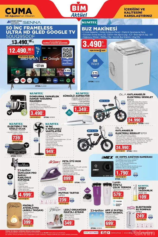 🚲 Öne Çıkan Teknoloji Ürünleri · Katlanabilir Elektrikli Bisiklet: 24.990 Tl · Senna 50" Frameless Ultra Hd Qled Google Tv: 13.490 Tl · Insta360 X3 Aksiyon...