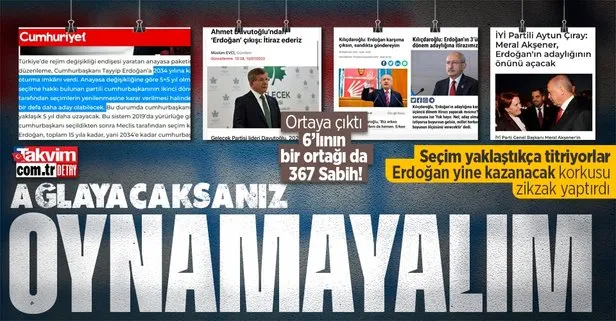 6’lı masanın ’Erdoğan’ korkusu! Mağlubiyet yaklaşınca ’aday olamaz’ algısına başladılar! AK Parti’den peş peşe tepkiler