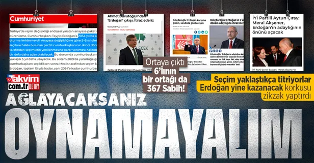 6'lı masanın 'Erdoğan' korkusu! Mağlubiyet yaklaşınca 'aday olamaz' algısına başladılar! AK Parti'den peş peşe tepkiler