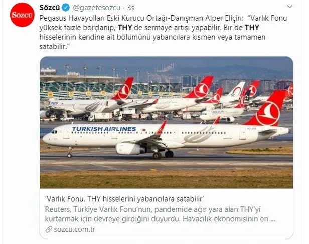 Son dakika: Türkiye Varlık Fonu'ndan 'THY hisseleri satılıyor' iddiasına yanıt-1