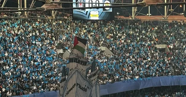 Beşiktaş - Fenerbahçe derbisinde Filistin'e destek ve Sumud Filosu koreografisi