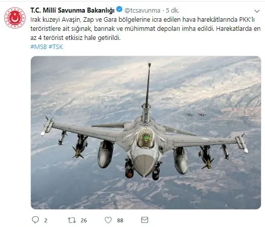 Son dakika haberi: Hakurk'a pençe harekatı sürüyor! İşte öldürülen terörist sayısı-2