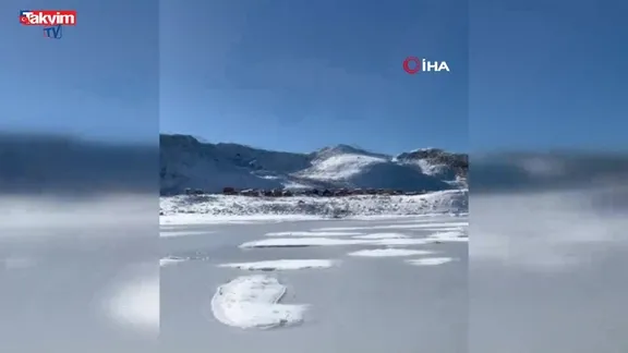 Rize’de yaylada termometreler eksi 13’ü gösterdi yayladaki ‘Adalı göl’ buz tuttu