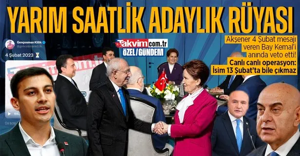 6’lı masadaki adaylık krizinde peş peşe mesajları! Kılıçdaroğlu’nun 4 Şubat hamlesine Akşener’den karşı cevap: 13 Şubat’ta isim açıklanmaz