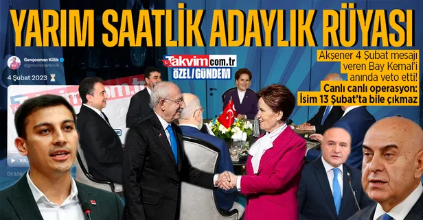6'lı masadaki adaylık krizinde peş peşe mesajları! Kılıçdaroğlu'nun 4 Şubat hamlesine Akşener'den karşı cevap: "13 Şubat'ta isim açıklanmaz"