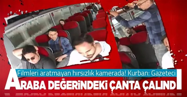 Film sahnelerini aratmayan hırsızlık! Sabiha Gökçen-Taksim havalimanı servisinde gazetecinin 22 kiloluk çantasını çaldılar: Makineler araba fiyatında