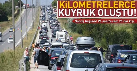 Son dakika... Kapıkule'de çift sıra 6 kilometrelik gurbetçi kuyruğu