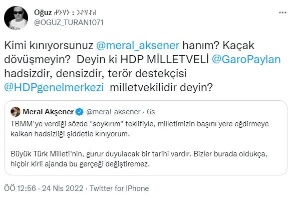 meral-aksener-kacak-dovusuyor-hdpli-garo-paylanin-skandal-soykirim-teklifini-isim-vermeden-elestirince-tepki-c-1650752668096.jpg Meral Akşener kaçak dövüşüyor! HDP'li Garo Paylan'ın skandal 'soykırım' teklifini isim vermeden eleştirince tepki çekti-6