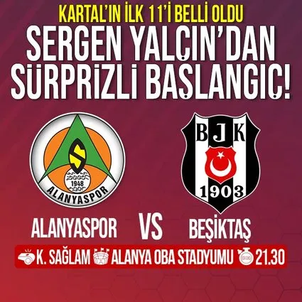Beşiktaş’ın Alanyaspor maçı ilk 11’i belli oldu