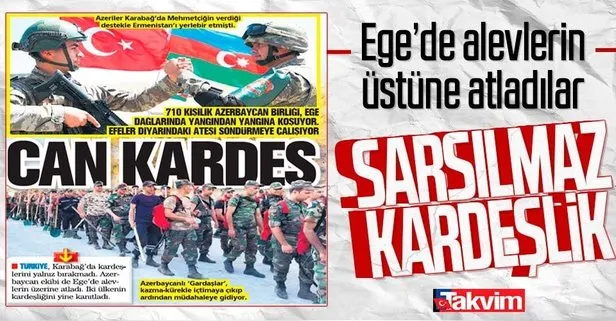 Türkiye, Karabağ’da kardeşlerini yalnız bırakmadı: Azerbaycan ekibi de Ege’de alevlerin üzerine atladı