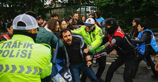 Sendika temsilcileri Taksim'de Gazze unutulmadı! 1 Mayıs provokasyonu: CHP kışkırttı provokatörler kaldırım taşı söküp polise saldırdı