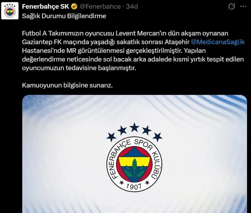 Fenerbahçe'nin paylaşımı
