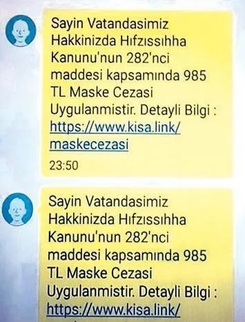 Telefonunuza gelen "maske cezası" mesajlarına dikkat! Casus yazılım tüm bilgilerinizi ele geçiriyor-3