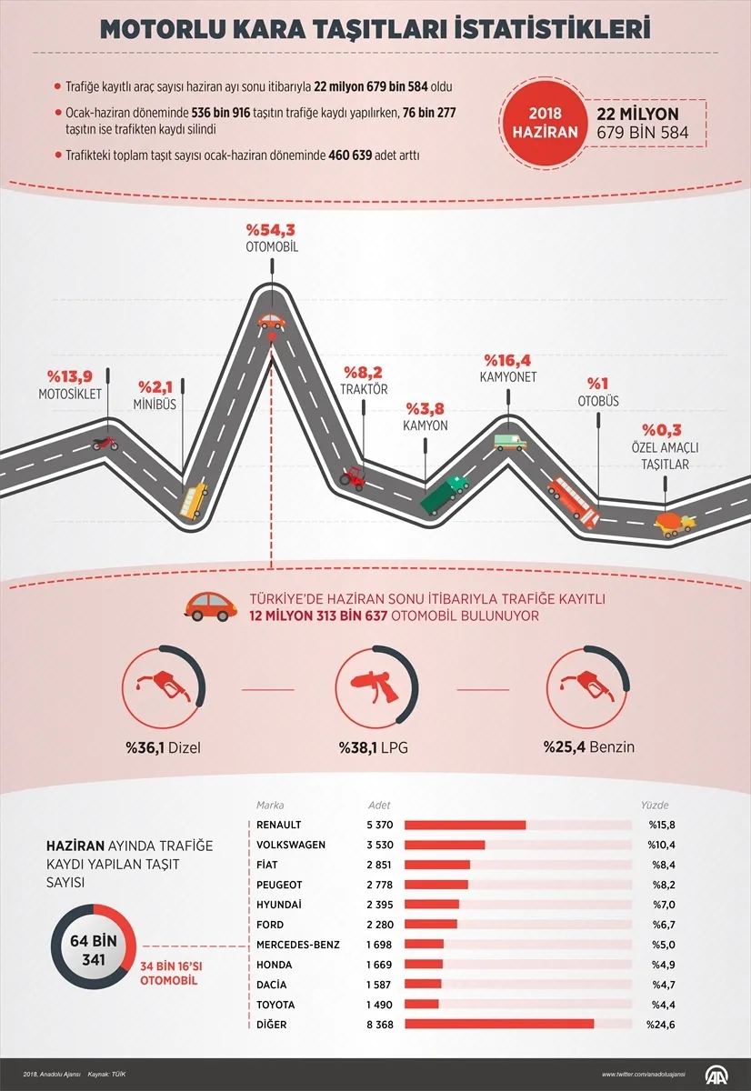 Motorlu kara taşıtları istatistikleri açıklandı - 6