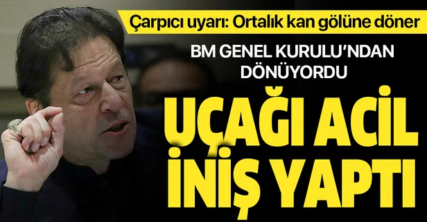 Son dakika... Pakistan Başbakanı İmran Han'ı taşıyan uçak acil iniş yaptı