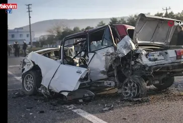 Milas'ta kaza! Tofaş kutu gibi ezildi