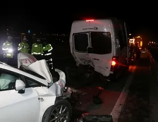 Yol ayrımını kaçırdı! Arkadan gelen araç çarptı